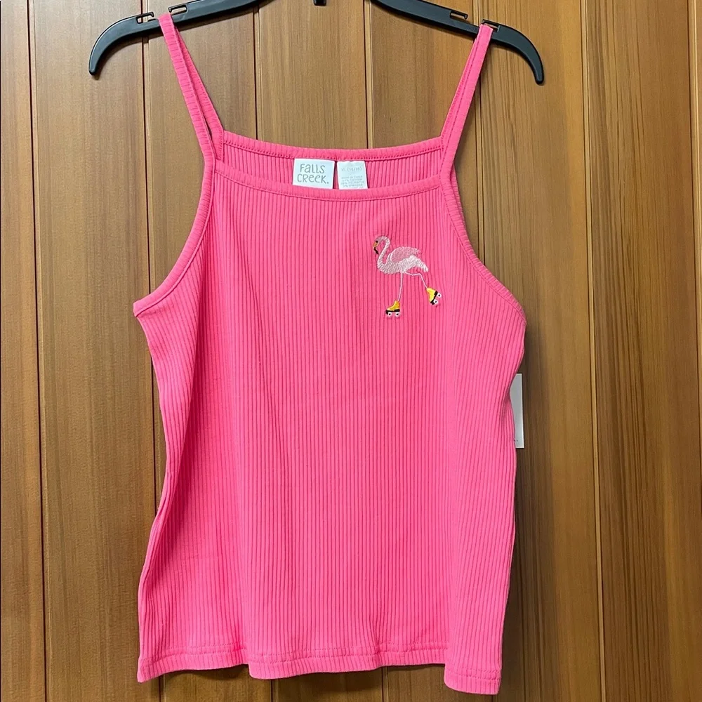 Falls Creek Girl’s Flamingo Ribbed Tank Top NWT Size XL (14-16)